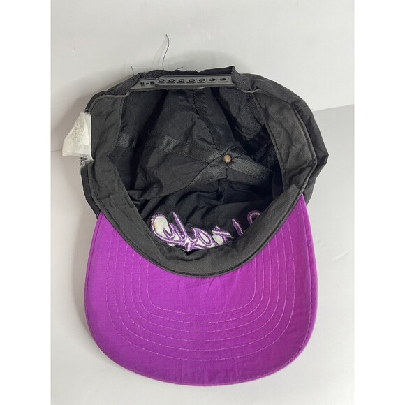 Vintage Nylon Black Purple Utah Hat Cap SnapBack Embroidered Lightweight - Picture 4 of 7